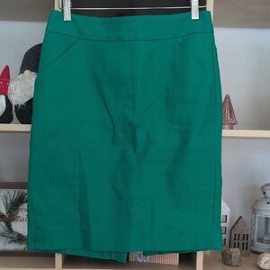 J. Crew Vibrant Green Pencil Skirt